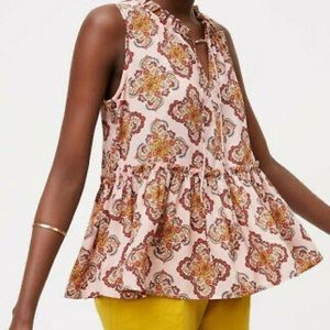 Ann Taylor LOFT Floral Peplum Blouse